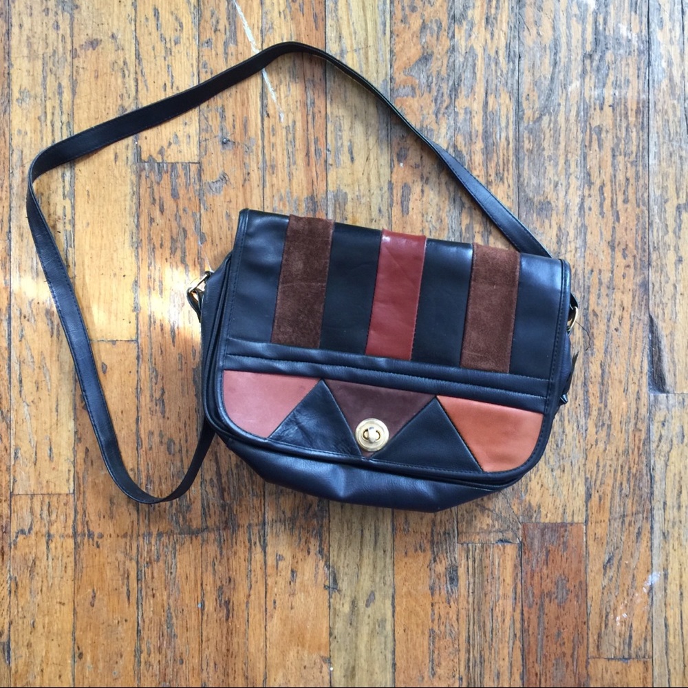 Vintage faux leather cross body bag